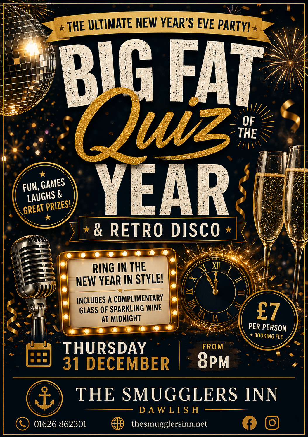 New Year's Eve Big Fat Quiz and Retro Disco - Thursday 31st December